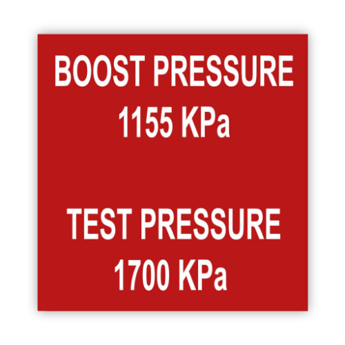 Boost Pressure Test Pressure Sign 400 W x 300 H