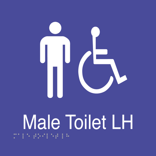 Male Toilet Disabled Left Hand Braille Sign