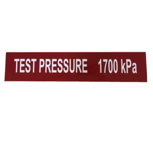 Test Pressure Sign 400 W x 100