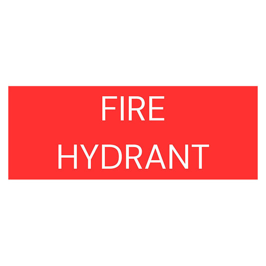 Fire hydrant warning sign.