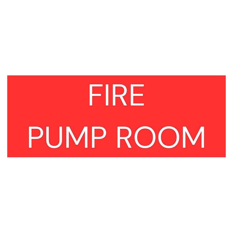 Fire Pump Room Sign