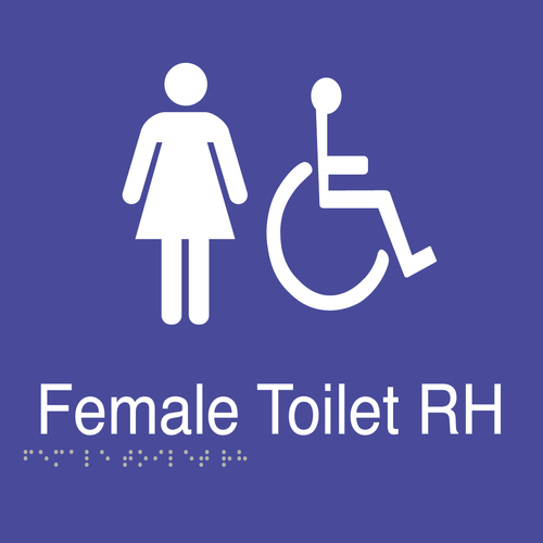 Female Toilet Disabled Right Hand Braille Sign