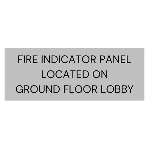 Fire Indicator Panel Located on Ground Floor Lobby Sign 400 W x 150 H