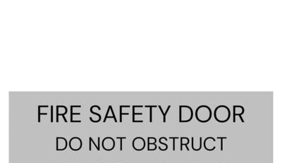 Fire Safety Door Sign 400 W x 100