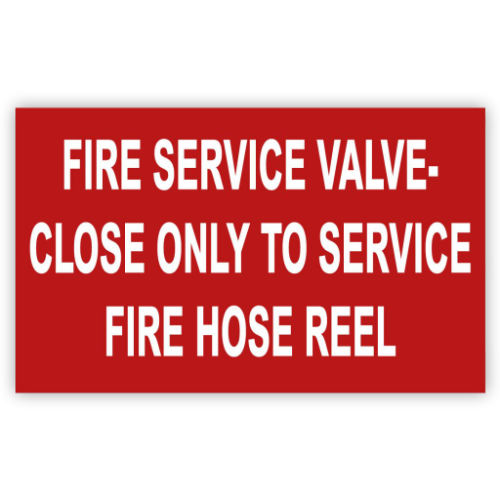 Fire Service Valve-Close only to Service Fire Hose Reel 300 W x 200