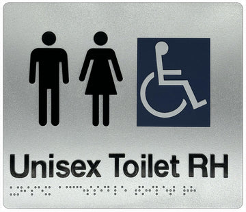 Unisex Accessible Toilet Right Hand Braille Sign